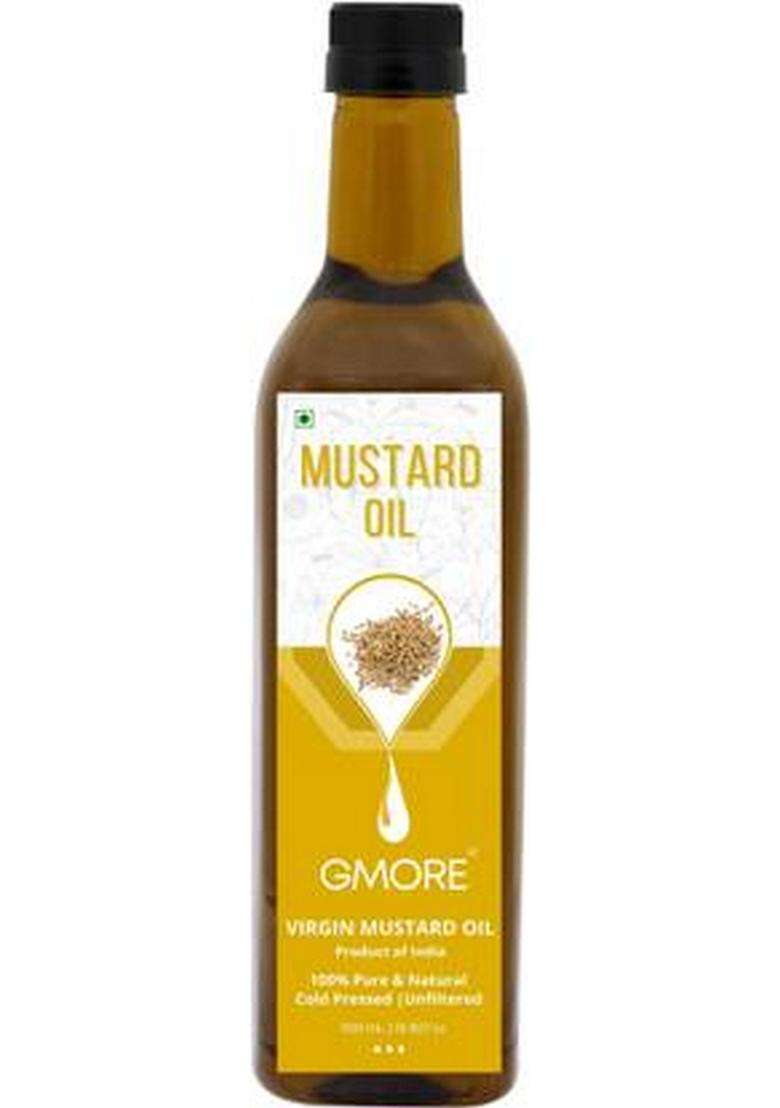 Gmore Cold Pressed/Kachi Ghani - Virgin Unrefined Organic Mustard Oil Plastic Bottle (500 Ml) - Indya