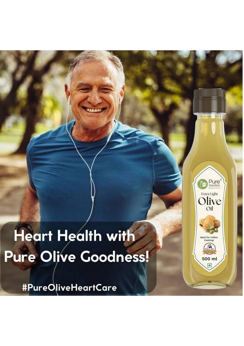 Pure Nutrition Extra Light Olive Oil 500Ml | 100% Ideal For Cooking, Salads, Skin & Hair Pet Bottle (500 Ml)