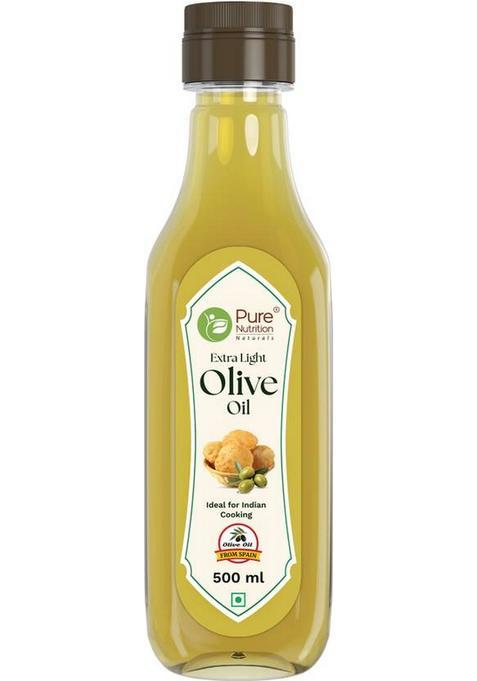 Pure Nutrition Extra Light Olive Oil 500Ml | 100% Ideal For Cooking, Salads, Skin & Hair Pet Bottle (500 Ml)