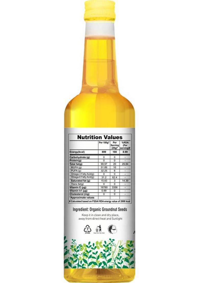 Natureland Organics Cold Pressed Groundnut Oil Pet Bottle (1 L)
