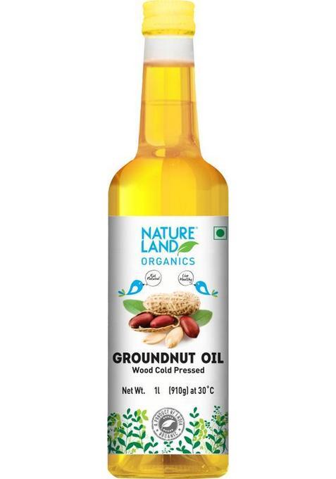 Natureland Organics Cold Pressed Groundnut Oil Pet Bottle (1 L)
