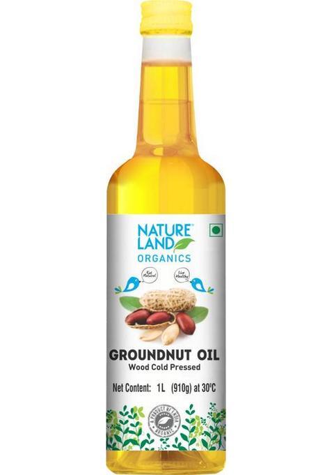 Natureland Organics Cold Pressed Groundnut Oil Pet Bottle (1 L)