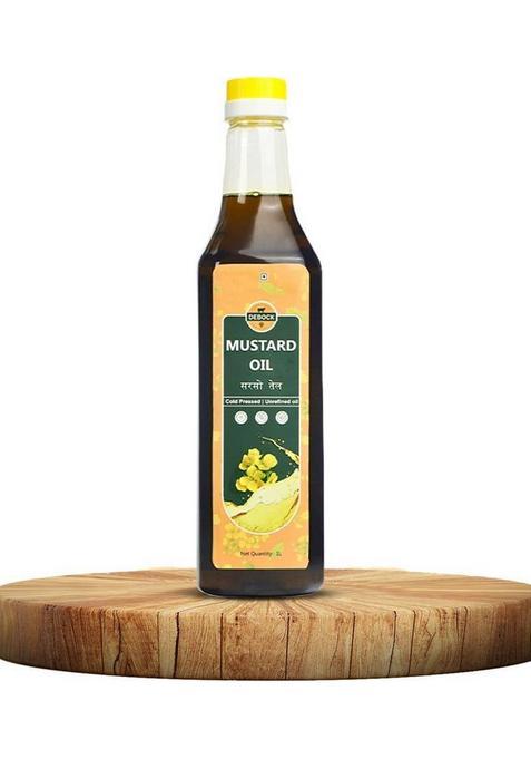 Debock Cold-Pressed (Kachi Ghani) | 100% Organic & Unrefined Rich Aroma Mustard Oil Pet Bottle (1 L)