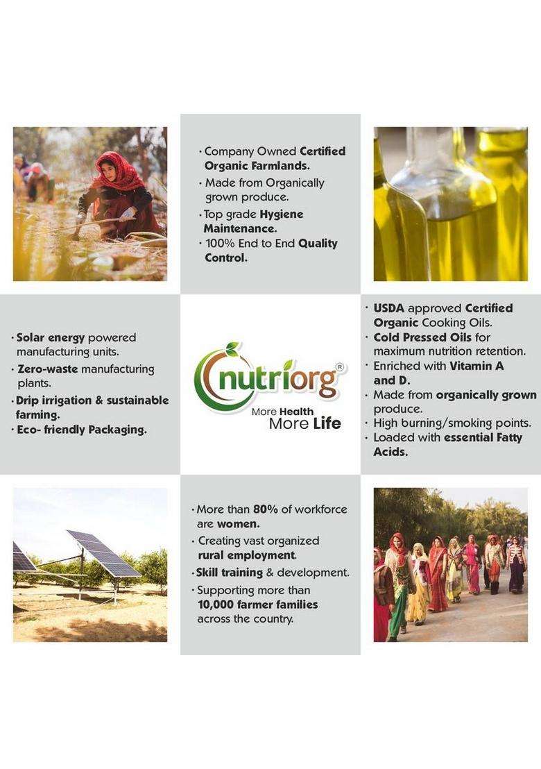 Nutriorg Certified Organic Sesame Oil Plastic Bottle (1000 Ml) - Indya