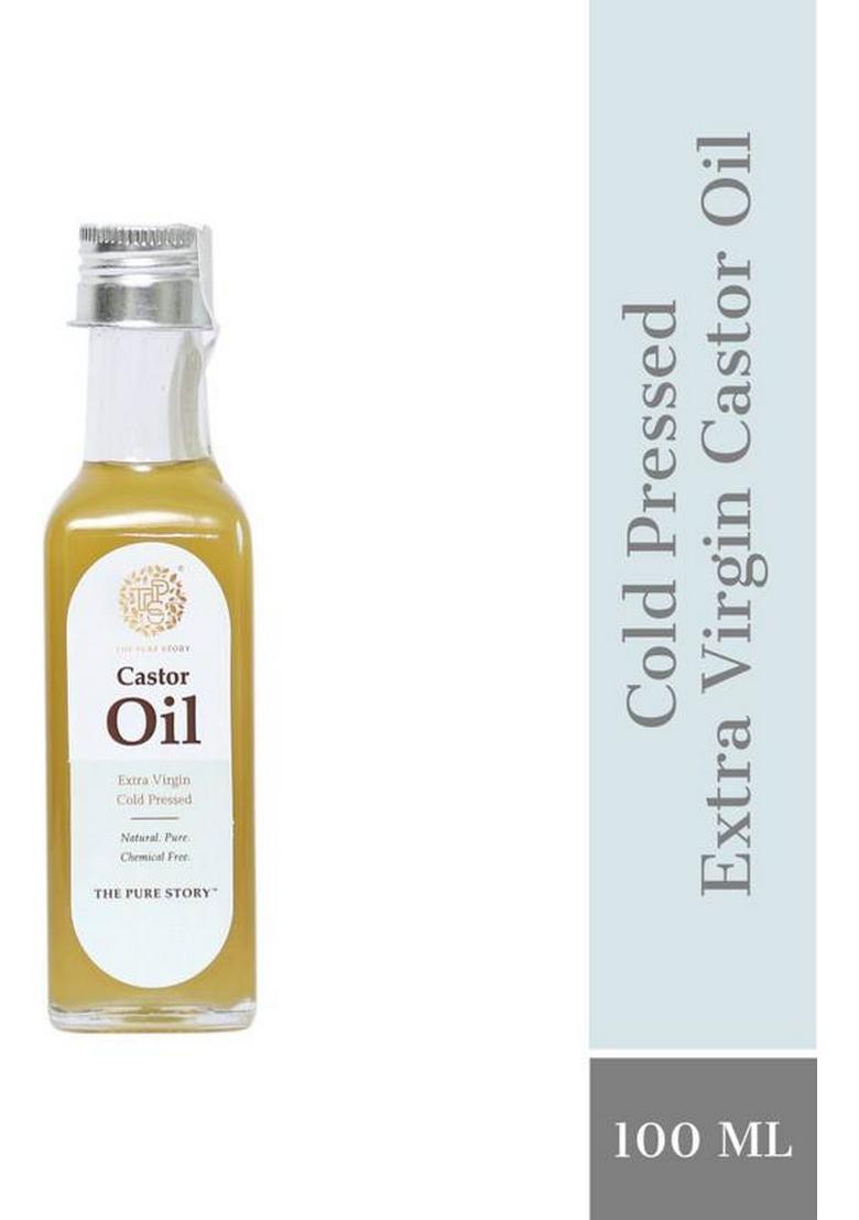 The Pure Story 100% Cold Pressed Castor Oil Glass Bottle (100 Ml)