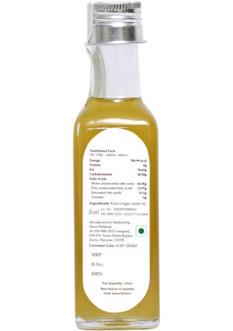 The Pure Story 100% Cold Pressed Castor Oil Glass Bottle (100 Ml)