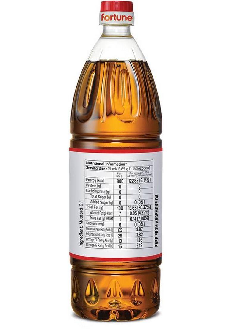 Fortune Kachi Ghani Mustard Oil Plastic Bottle (455 G)
