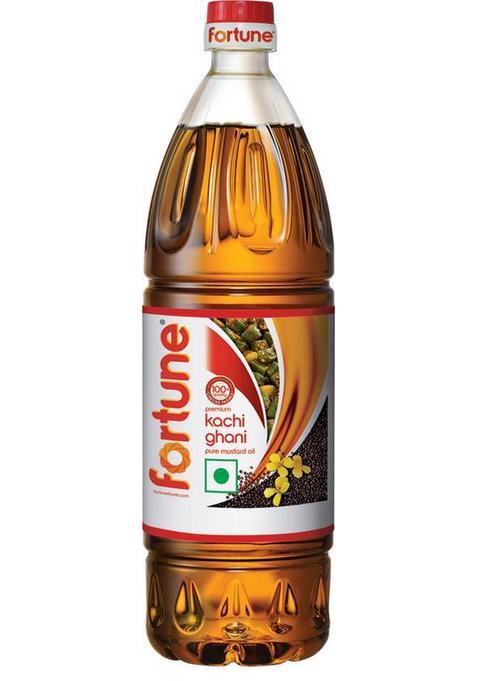 Fortune Kachi Ghani Mustard Oil Plastic Bottle (455 G)