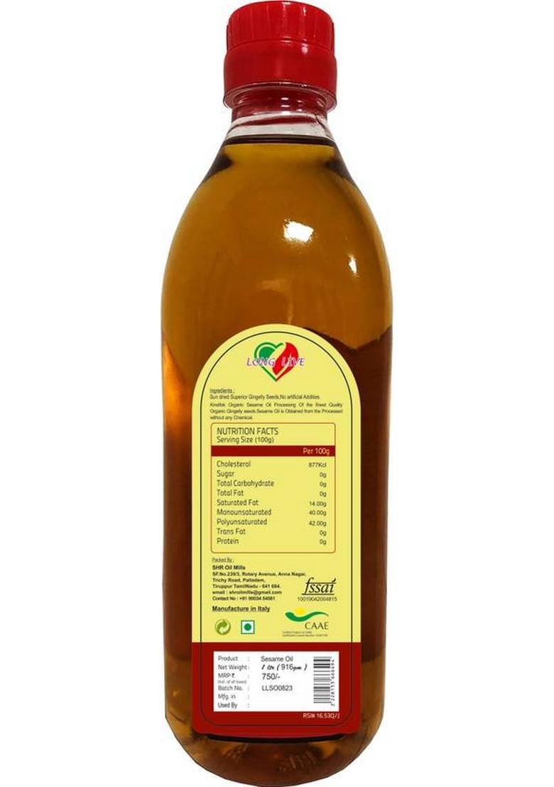 Long Live Organic Extra Virgin Sesame Oil Can (1 L)