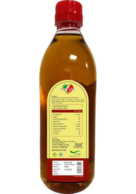 Long Live Organic Extra Virgin Sesame Oil Can (1 L)