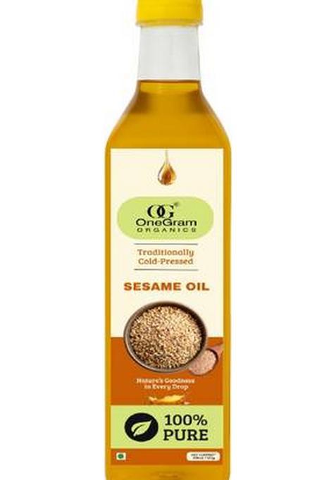Onegram Organics Sesame Oil | 100% Pure Natural Cold Pressed Edible Til Ka Tel Plastic Bottle (500 Ml)