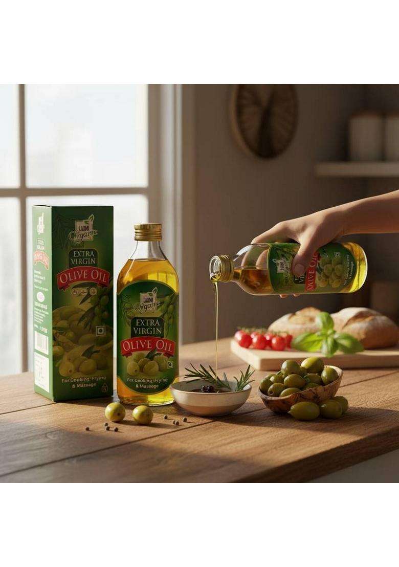 Laxmi Organic Extra Virgin Olive Oil For Cooking Pet Bottle (500 Ml) - Indya