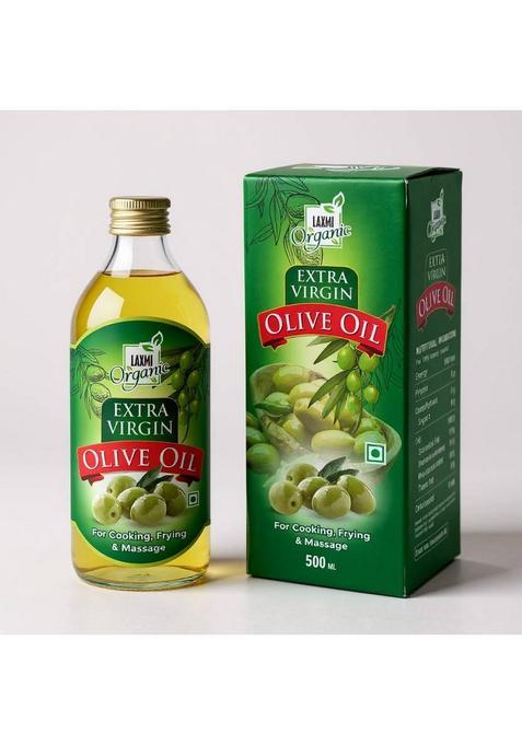 Laxmi Organic Extra Virgin Olive Oil For Cooking Pet Bottle (500 Ml)