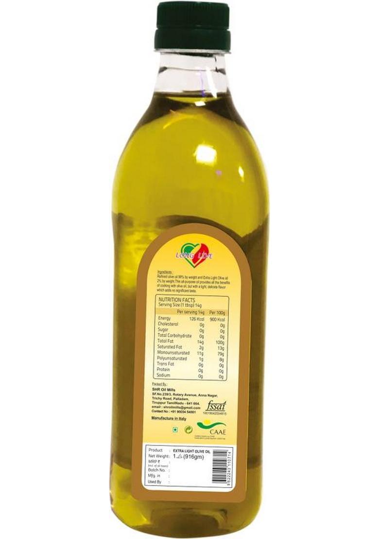 Long Live Extra Light Olive Oil First Cold Pressed(Imported From Italy) -1 Ltr Plastic Bottle (1 L)