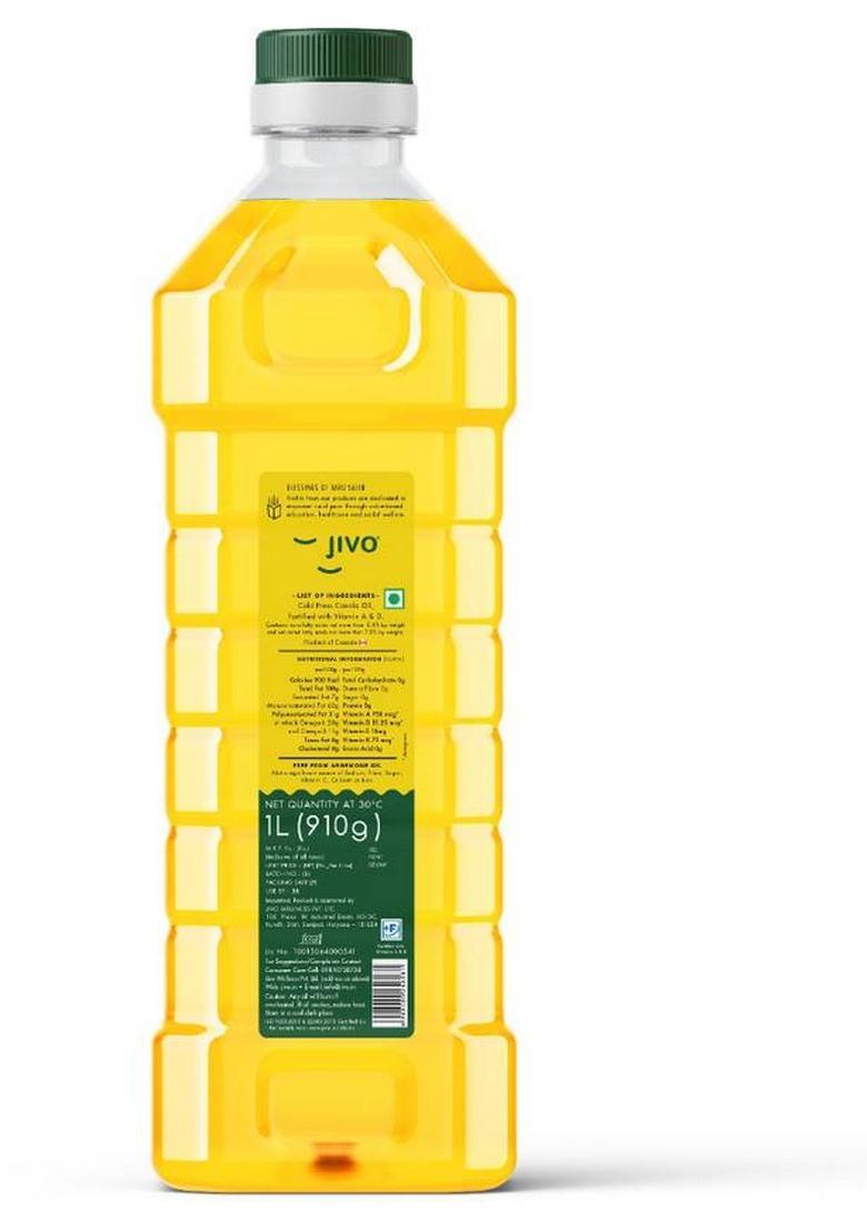 Jivo Cold Press Canola Oil Plastic Bottle (1 L)
