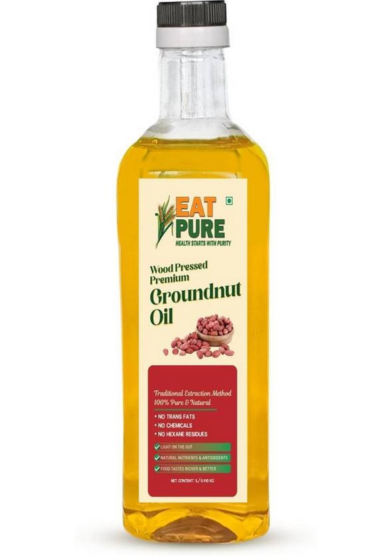 Eat Pure Cold Pressed Groundnut Oil For Heart Health | 1 L Pet Bottle & Natural (1 L)