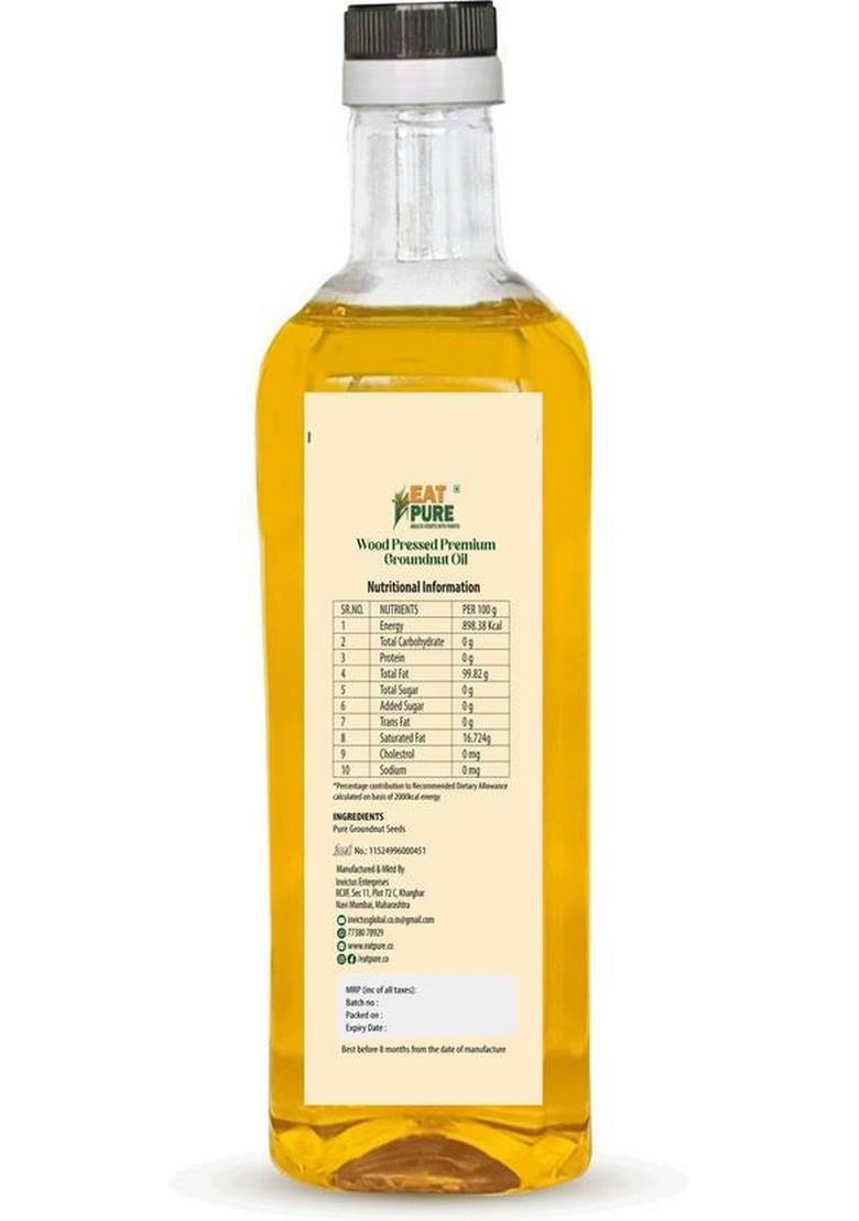 Eat Pure Cold Pressed Groundnut Oil For Heart Health | 1 L Pet Bottle & Natural (1 L)