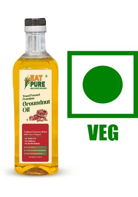 Eat Pure Cold Pressed Groundnut Oil For Heart Health | 1 L Pet Bottle & Natural (1 L)