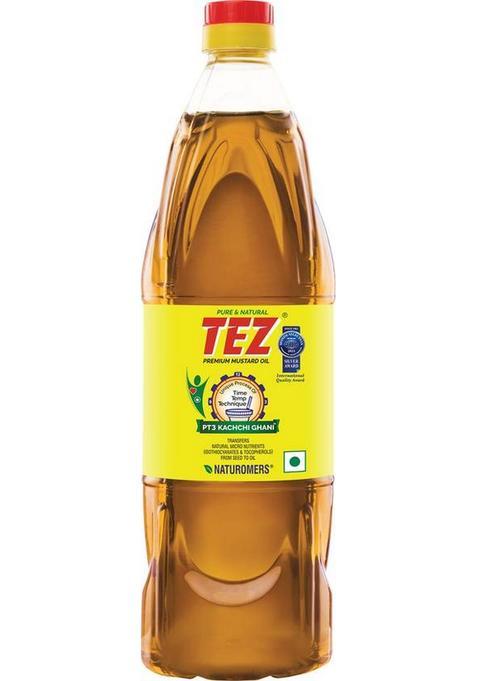 Tez Premium Pt3 Kachchi Ghani 100% Pure & Natural Mustard Oil Pet Bottle (1 L)