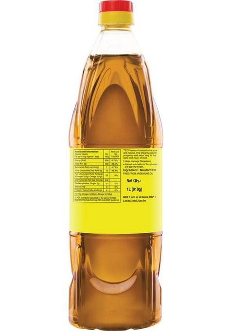 Tez Premium Pt3 Kachchi Ghani 100% Pure & Natural Mustard Oil Pet Bottle (1 L)