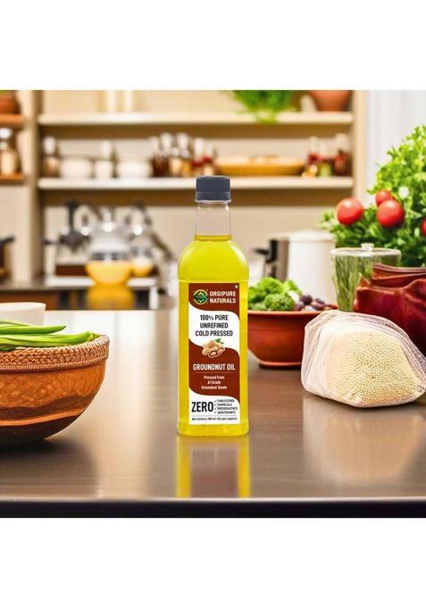 Orgipure Naturals 500Ml Unrefined Pure And Natural Cold-Pressed Groundnut Oil Pet Bottle (500 Ml)