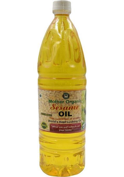 Mother Organic Seasame Oil 1 L (Pack Of 1) Sesame Glass Bottle (1000 Ml)