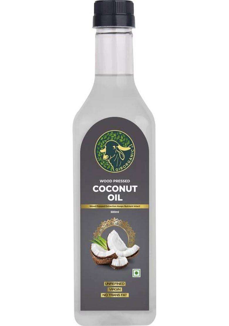 Girorganic Wood Pressed | Unrefined Cold Virgin Kacchi Ghani Natural Coconut Oil Pet Bottle (500 Ml) - Indya