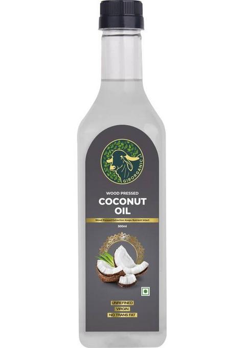Girorganic Wood Pressed | Unrefined Cold Virgin Kacchi Ghani Natural Coconut Oil Pet Bottle (500 Ml)