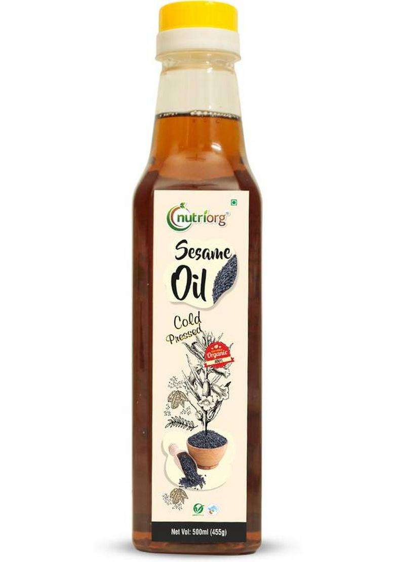 Nutriorg Organic Black Sesame Oil Combo (Pack Of 2) Glass Bottle (2 X 500 Ml) - Indya