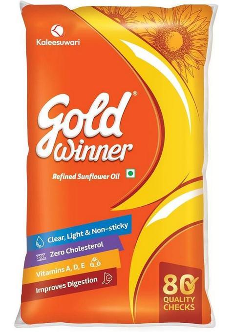 Gold Winner Refined Sunflower Oil Pouch (910 G)