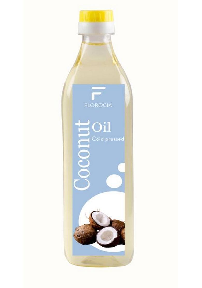Florocia Wood Pressed Coconut Oil | Cold Best For Hair & Skin| Edible Plastic Bottle (500 Ml)