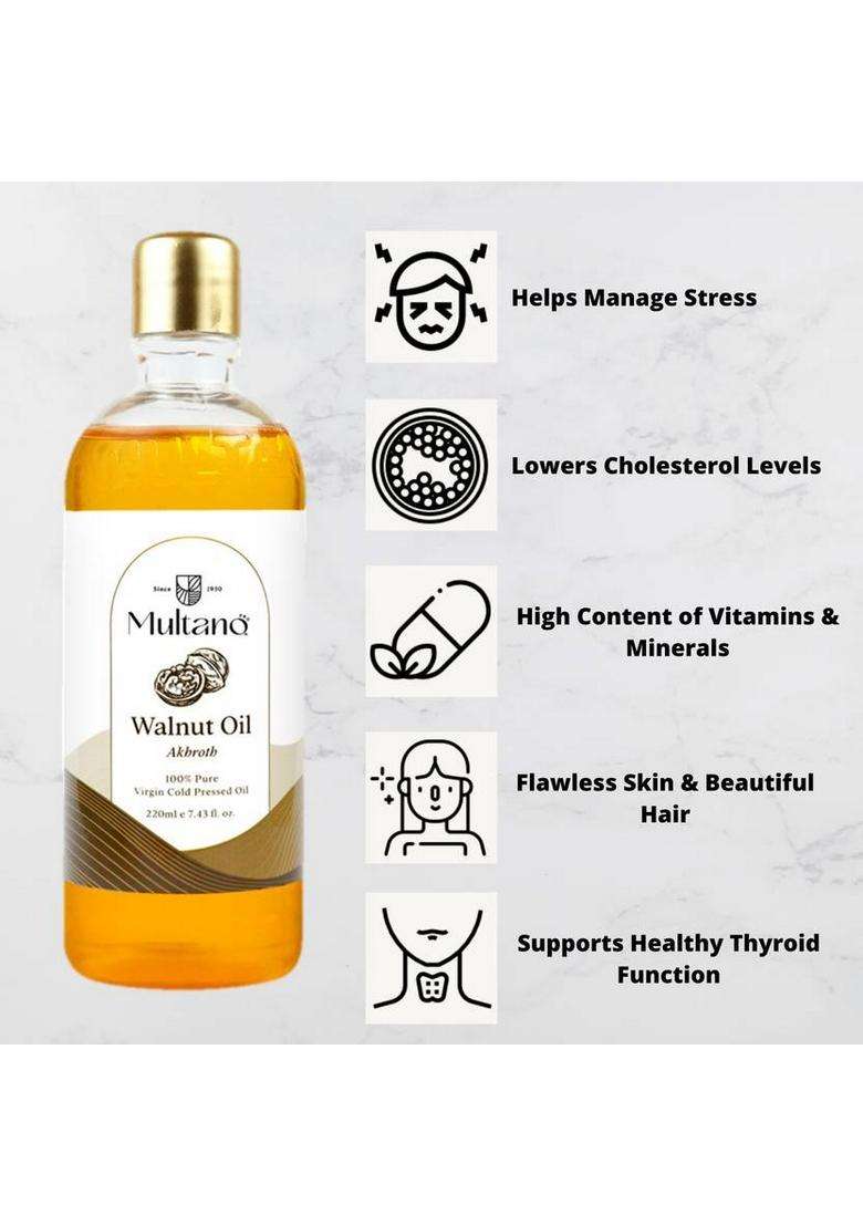 Multano Pro Cold Pressed Walnut Oil ( 50Ml ) Pet Bottle (50 Ml) - Indya