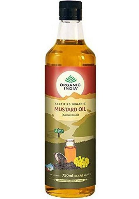 Organic India Mustard Oil - 1 Ltr Glass Bottle (2 X 375 Ml)