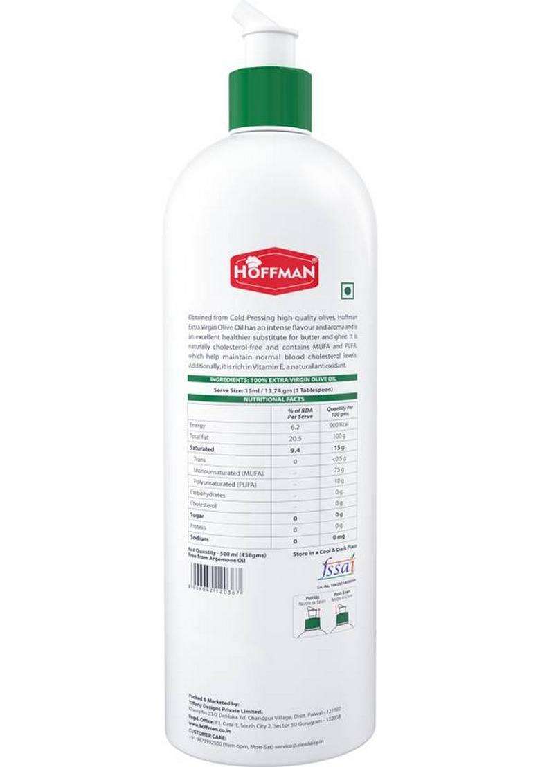 Hoffman Extra Virgin | A1 Grade 100 % Pure Olive Oil Squeeze Bottle (500 Ml) - Indya