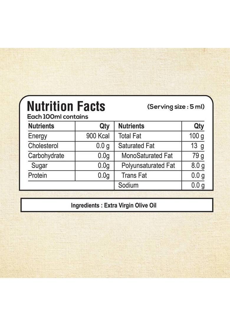 Pure Nutrition Extra Virgin, Raw Cold Pressed, Edible Premium Olive Oil Glass Bottle (750 Ml)