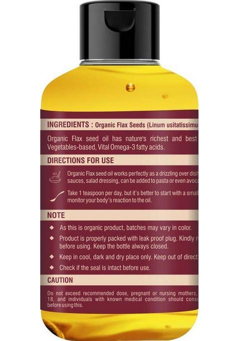 Holy Natural Organic Flax Seed Oil (300Ml) Flaxseed Plastic Bottle (300 Ml)