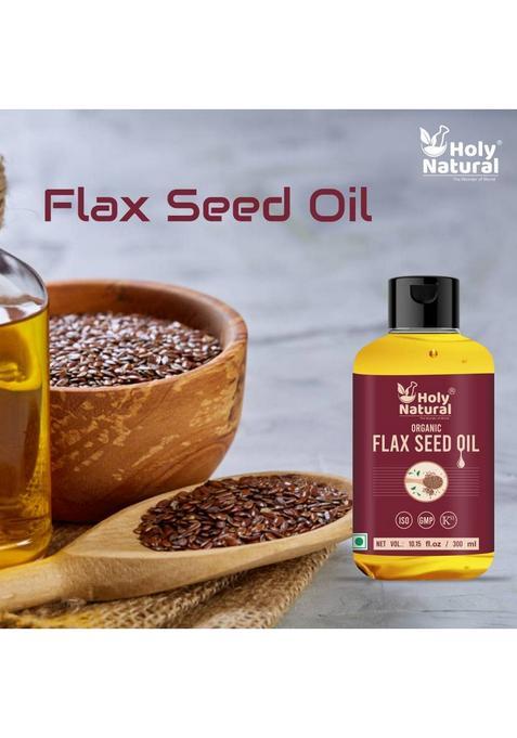 Holy Natural Organic Flax Seed Oil (300Ml) Flaxseed Plastic Bottle (300 Ml)