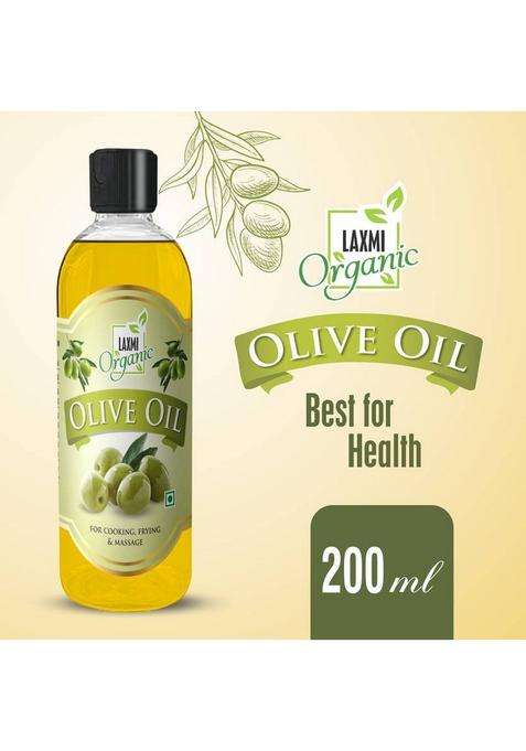 Laxmi Organic Olive Oil Jaitun Tail Edible Food Cooking 200 Ml Virgin Extra Light Plastic Bottle (200 Ml)