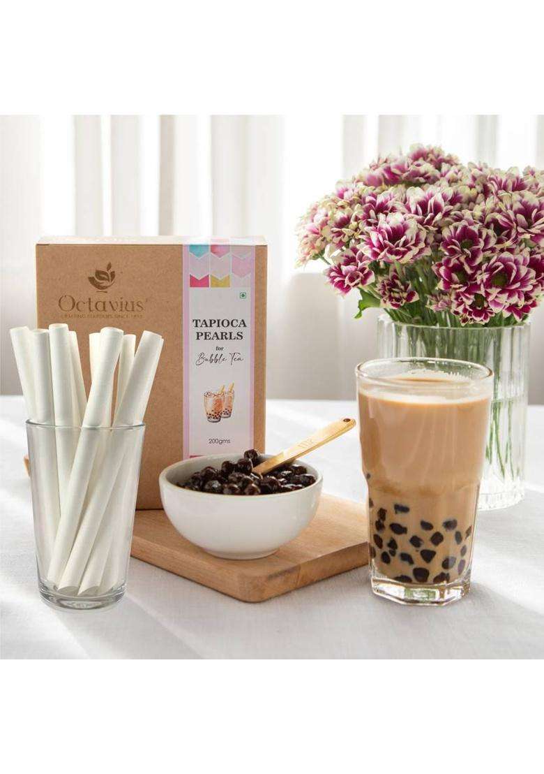 Octavius Bubble Tea Tapioca Pearl With 10 Thick Straws Coffee Beans&nbsp;&nbsp;(200 G) - Indya
