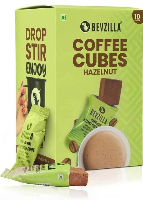 Bevzilla 10 Instant Coffee Cubes Pack With Organic Date Palm Jaggery Instant Coffee&nbsp;&nbsp;(10 X 10 G, Hazelnut Flavoured)