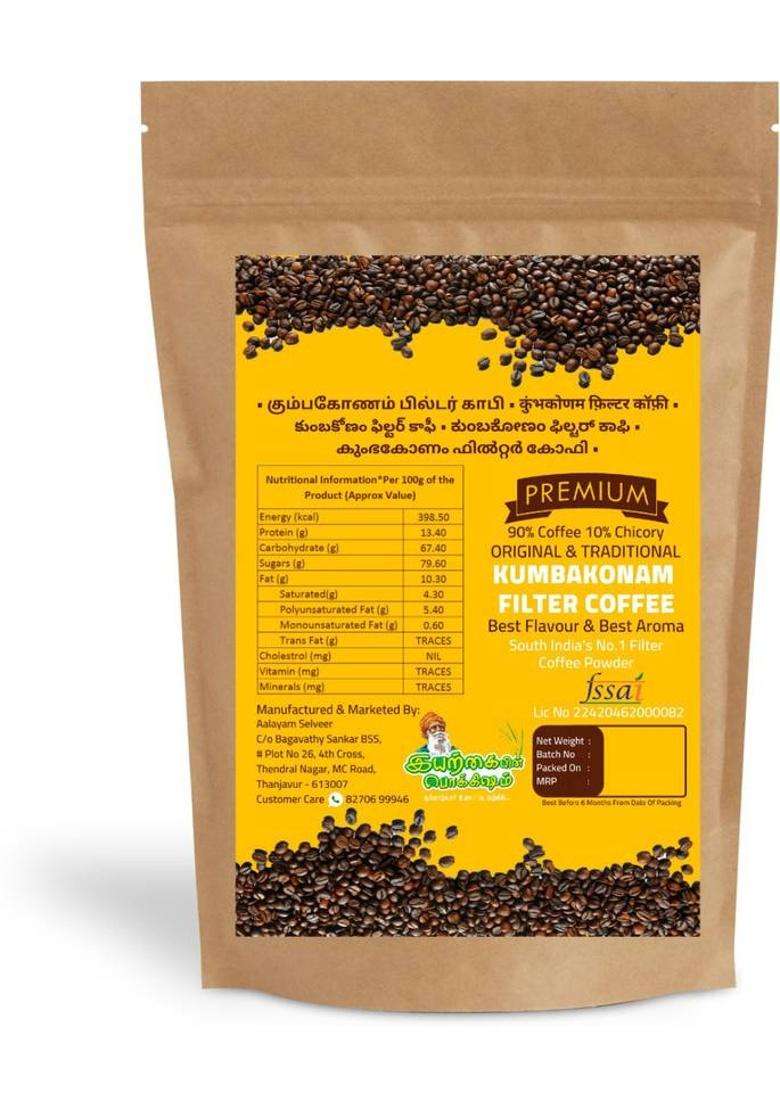 Iyarkkayin Pokkisham Traditional Authentic Kumbakonam Filter Coffee Powder - Premium 90:10. Filter Coffee&nbsp;&nbsp;(500 G, Chicory Flavoured) - Indya