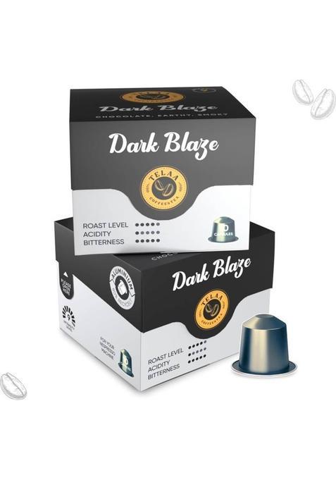 Telaa Coffee & Tea Aluminium Coffee Capsules| |100% Arabica | Dark Blaze,Intensity-9| Roast & Ground Coffee (55 G, Chocolate Flavoured)