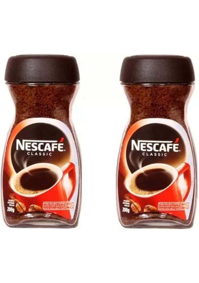 Nescafe Classic Pure Soluble Granule Coffee Jar, Instant Coffee (2 X 200 G, Chocolate Flavoured)