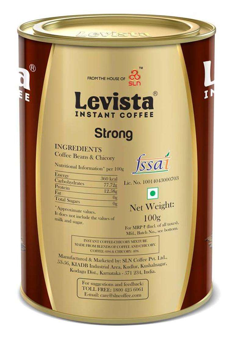 Levista Strong Chocory Mix 60:40 Instant Coffee&nbsp;&nbsp;(100 G, Chicory Flavoured) - Indya