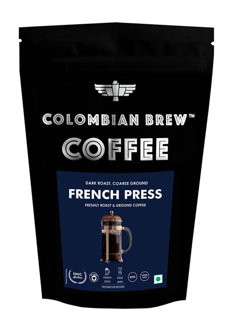Colombian Brew Arabica French Press Coffee, Dark Roast Strong, 100G (100 G) Roast & Ground Coffee (100 G)