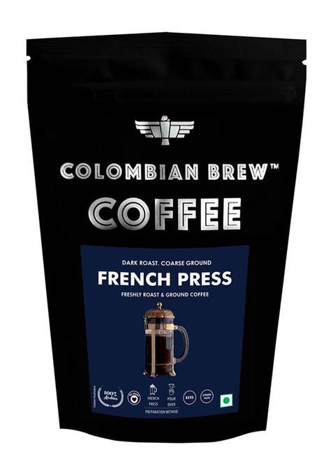 Colombian Brew Arabica French Press Coffee, Dark Roast Strong, 100G (100 G) Roast & Ground Coffee&nbsp;&nbsp;(100 G)