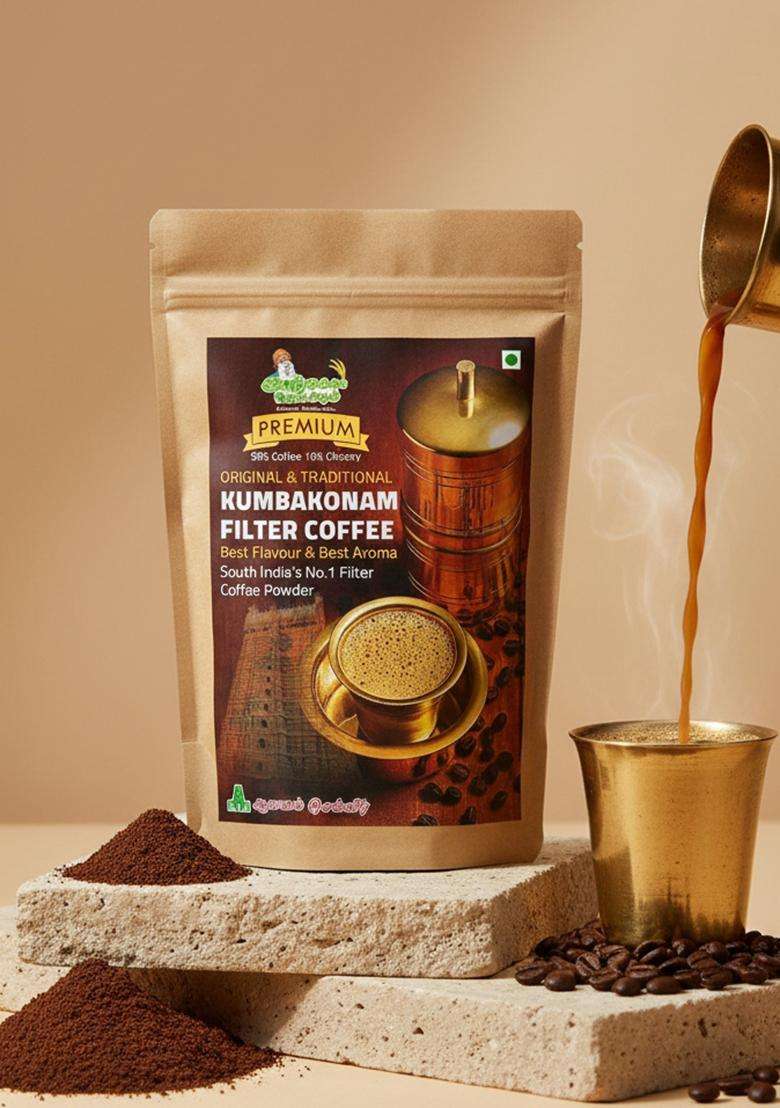 Iyarkkayin Pokkisham Traditional Authentic Kumbakonam Filter Coffee Powder - Premium 90:10 Filter Coffee&nbsp;&nbsp;(200 G, Chicory Flavoured) - Indya