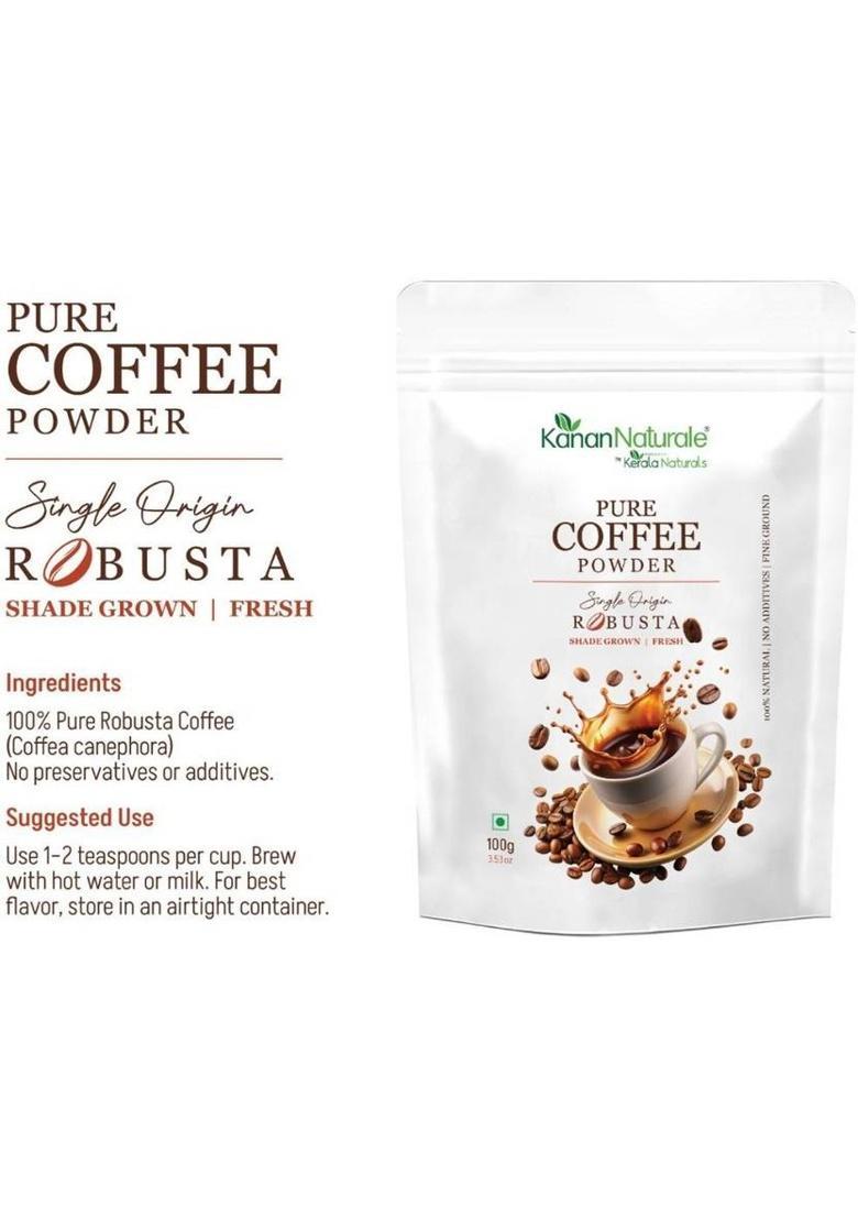 Kerala Naturals Pure Coffee(Robusta) Powder – Made From The Finest Robusta Beans 100Gm Roast & Ground Coffee (100 G, Pure Flavoured)