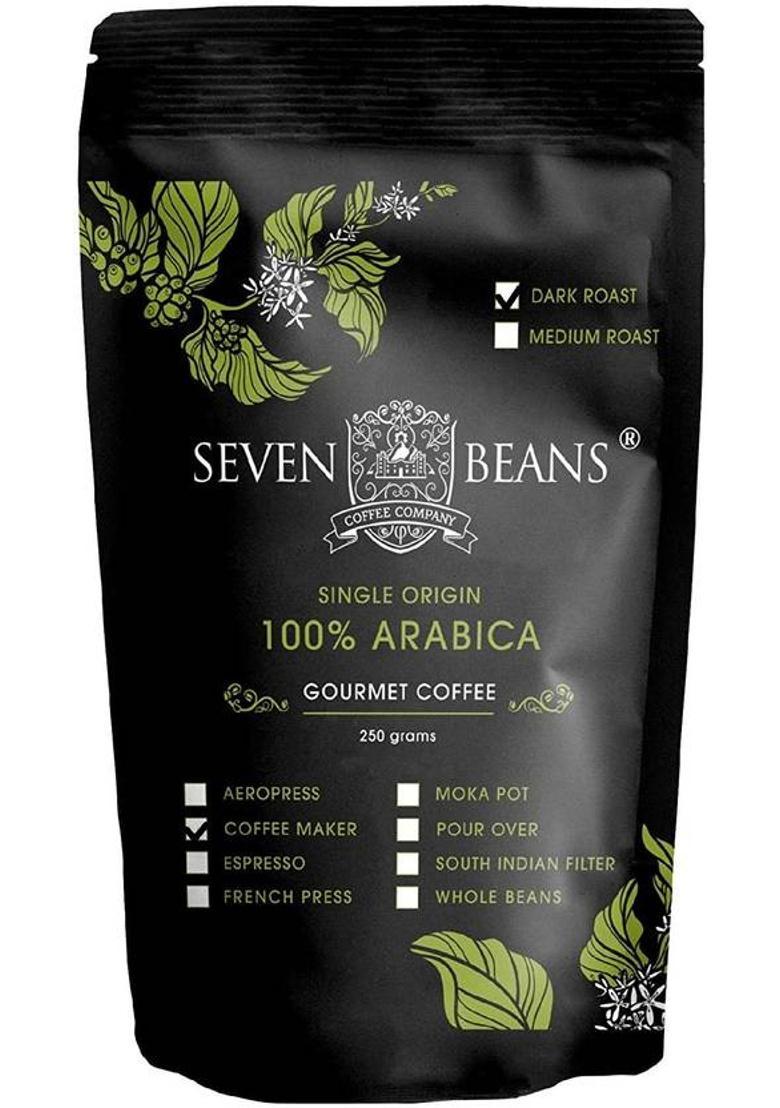 Seven Beans Coffee Company 100% Arabica Dark Roast Single Origin (Coffee Pot Grind) Gourmet Indian Filter Coffee (250 G)