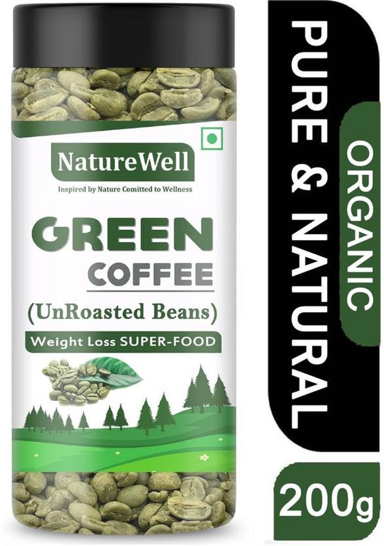 Naturewell Green Coffee Beans With High Cga & |Unroasted Arabica Coffee Beans Coffee Beans (200 G, Green Coffee Flavoured)